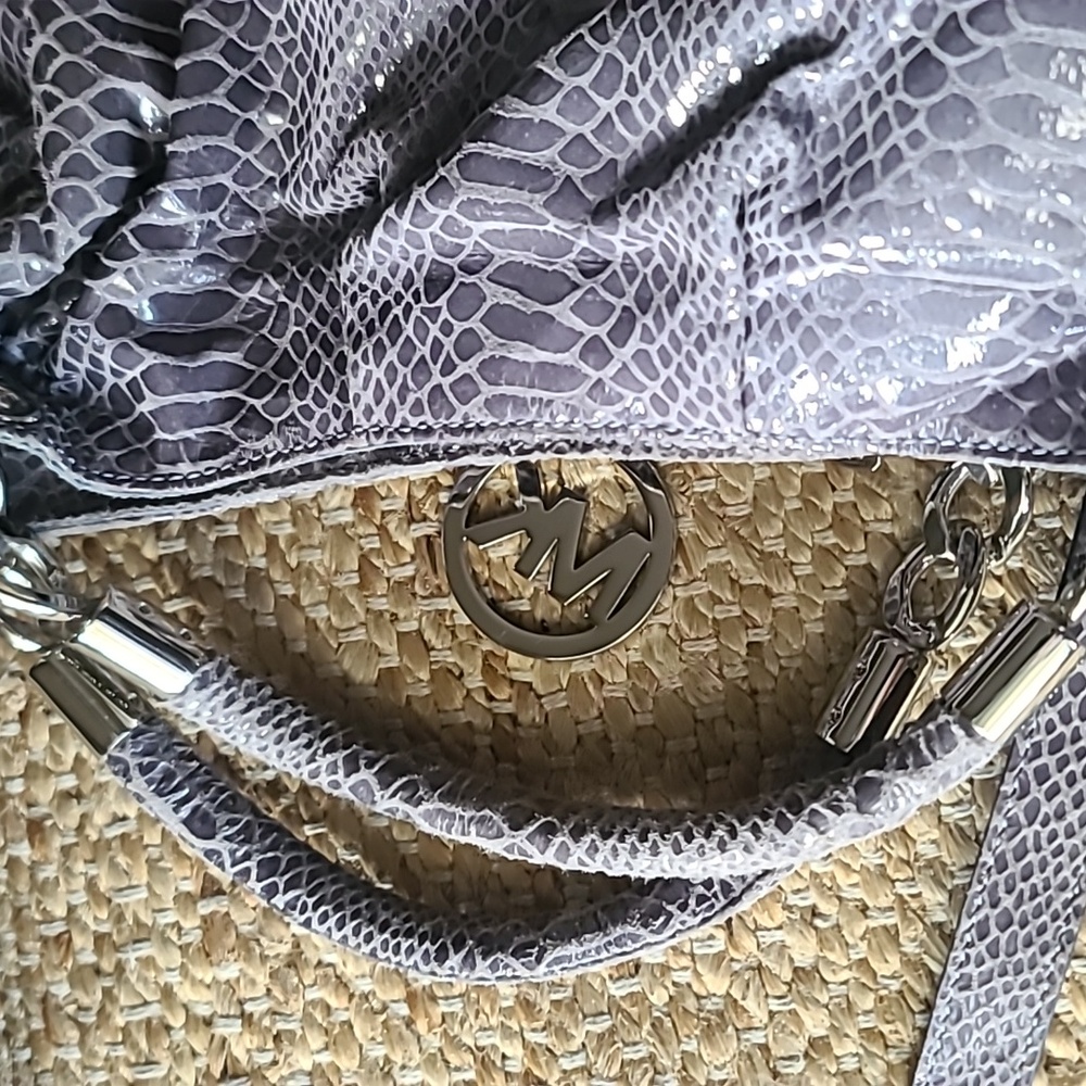 Michael Kors Gray Snake Print Women's Hobo Bag - Picture 11 of 14